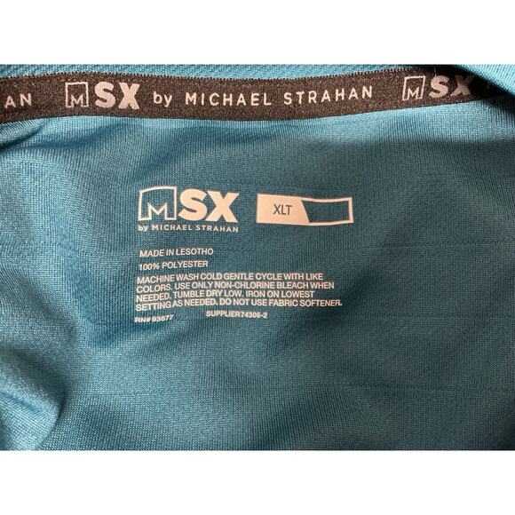 Michael Strahan MSX Mens Teal Polyester Long Sleeve Activewear Shirt Size XLT - Picture 10 of 10